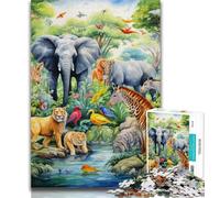Puzzle 1000 pièces Animaux d'Afrique Puzzles pour Adultes 1000 pièces, Relax Games est Un pour Toute la Famille 50x75cm