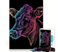 Puzzle 1000 pièces Animaux Néon Jeu cognitif et Amusant Découpe de Haute précision Cadeau Unique pour soulager Le Stress (50x75cm)