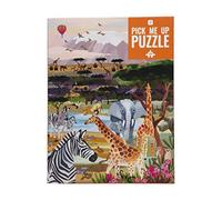 Puzzle 1000 pièces Animaux Safari - Savane Africaine illustrée | avec Affiche et fiche-questionnaire Assortis | Cadeau d'anniversaire, Cadeaux pour Adultes ou Enfants, Art Mural
