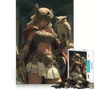Puzzle 1000 pièces Anime Athena avec Hibou et épée Jeu de réflexion Stimulant Maintien Optimal Défi cérébral interactif pour la Maison (38x52cm)