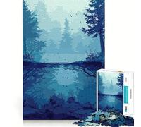 Puzzle 1000 pièces Anime Forêt de Rivière Sombre Adultes Entraînement Mental Amusant Pièces nettes et sans bavures Activité de Groupe réconfortante (38x52cm)