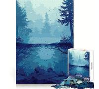 Puzzle 1000 pièces Anime Forêt de Rivière Sombre pour Adolescents Assemblage Ferme Cadeau saisonnier Stimulation cérébrale Temps Libre et Heureux (38x26cm)