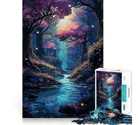 Puzzle 1000 pièces Anime Forêt et Rivière Jeu de développement cognitif Surface Lisse sans bavures Activité relaxante en Groupe à l'intérieur (50x75cm)