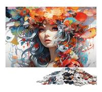 Puzzle 1000 pièces Anime Girl Among Mushrooms pour Adultes Jeu éducatif défi Cadeau du Père Noël Secret 1000 pièces (38 x 26 cm)