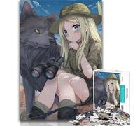Puzzle 1000 pièces Anime Girl and Wolf pour Adolescents et Adultes, Anti-Stress, défi Difficile, renforce l'amour Entre Couples 50x75cm