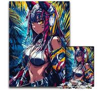 Puzzle 1000 pièces Anime Girl in The Jungle Puzzles pour Adultes Jeu Familial interactif DIY Décoration d'intérieur Cassetête Cadeau 1000 pièces (38 x 26 cm)