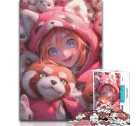 Puzzle 1000 pièces Anime Red Panda Girl pour Adolescents, Jeu Familial Anti-Stress, défi Difficile, Collection d'artistes, Beaux-Arts (50x75cm)