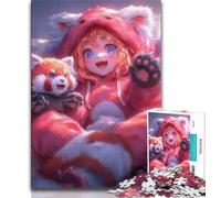 Puzzle 1000 pièces Anime Red Panda Girl pour Adultes et Adolescents, Jouets éducatifs et éducatifs, Jeux familiaux, Cadeau d'anniversaire, Cadeaux (50x75cm)