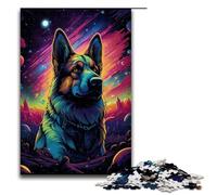 Puzzle 1000 pièces Anime Wolf in The Moonlight Cadeau pour Adultes liste de souhaits de Noël avec Père Noël pour Adolescents de 14 Ans et Plus 75 x 50 cm