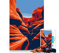 Puzzle 1000 pièces Antelope Canyon Art du Voyage Découpe Lisse Jeu de réflexion Cadeau Relaxant Décoration de Noël (38x26cm)