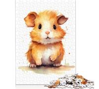 Puzzle 1000 pièces Aquarelle Cochon d'Inde pour Adulte, Jeu intellectuel, Jeu éducatif pour soulager Le Stress, décoration d'intérieur, 1000 pièces (75 x 50 cm)