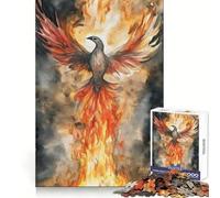Puzzle 1000 pièces Aquarelle Phoenix Rising pour Adolescents Développe la mémoire Loisirs faciles Découpe Ferme Décoration Murale (50x75cm)