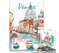 Puzzle 1000 pièces Aquarelle Venise pour Adultes Découpe de Haute précision Facile à Apprendre Idéal pour Toute la Famille (50x75cm)