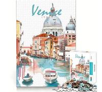 Puzzle 1000 pièces Aquarelle Venise pour Adultes,défi intellectuel,découpe précise,alignement Parfait,activité ludique en Famille (38x26cm)