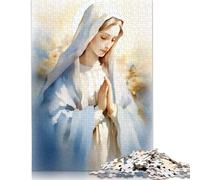 Puzzle 1000 pièces Aquarelle Vierge Marie - Notre-Dame de Grâce pour Adultes - Cadeau d'halloween - Décoration d'intérieur et Cadeaux Uniques (38 x 26 cm)