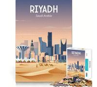 Puzzle 1000 pièces Arabie Saoudite, Ajustement Parfait, Jeu Artistique et intellectuel, Cadeau d'anniversaire Amusant (38x52cm)