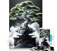Puzzle 1000 pièces Arbre Bonsaï en Marbre Zen Jeu de réflexion Amusant et Stimulant Pièces Parfaitement emboîtables Cadeau d'anniversaire Casse-tête (50x75cm)
