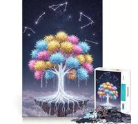 Puzzle 1000 pièces Arbre Céleste avec Constellations Jeu d'Équilibre Mental et de Découpe Précise Jeu Facile Cadeau Artistique de Noël (50x75cm)