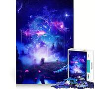 Puzzle 1000 pièces Arbre céleste Lumineux Découpe précise Puzzle logique Artistique Jeu de Loisirs Amusant Décoration Murale de Noël (50x75cm)