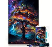 Puzzle 1000 pièces Arbre chaotique Découpe précise Jeu de logique et de réflexion Artistique Activité Calme pour Un Anniversaire (38x52cm)