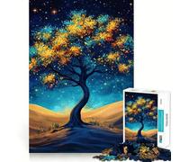 Puzzle 1000 pièces Arbre Ciel Nocturne Adultes Jeu de réflexion Stimulant et Anti-Stress Décoration Murale Transparente (38x26cm)