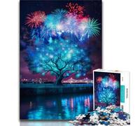 Puzzle 1000 pièces Arbre de feu d'artifice coloré pour Adultes et Adolescents Jeux éducatifs Classiques Belle décoration (50x75cm)