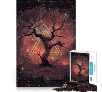 Puzzle 1000 pièces Arbre de la Sagesse Étoilé pour Adolescents Stimule la mémoire Jeu apaisant Bords Nets Cadeau de Noël 38x26cm