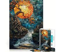 Puzzle 1000 pièces Arbre de Vie Acrylique teinté Bords Parfaits Jeu cognitif Jeu de Relaxation Décoration Artistique de Noël (38x26cm)