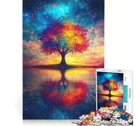 Puzzle 1000 pièces Arbre de Vie Arc-en-Ciel Jeux relaxants Décompression intellectuelle Collection d'artistes Beaux-Arts 38x52cm