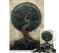 Puzzle 1000 pièces Arbre de Vie Celtique pour Adolescents Entraînement Intelligent,Évasion Tranquille,Découpe Impeccable,Cadeau Souvenir (50x75cm)