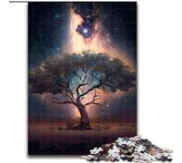 Puzzle 1000 pièces Arbre de Vie Cosmique en Bois, décoration idéale pour la Maison ou Le Bureau, Cadeau de Noël idéal 50x75cm, décoration Artistique à Faire soi-même, Cadeau d'anniversaire idéal