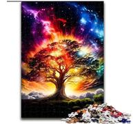 Puzzle 1000 pièces Arbre de Vie Cosmique en Bois, Jeu Familial interactif, adapté aux 14 Ans et Plus, 50x75cm, Jeu de réflexion pour Adolescents, pour Les fêtes