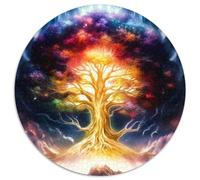 Puzzle 1000 pièces Arbre de Vie Cosmique, Puzzle Rond 1000 pièces pour Adultes, idéal pour Les Adolescents et Les collectionneurs, Cadeau de Voyage, activité familiale 1000 pièces (67,5x67,5cm)