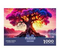 Puzzle 1000 pièces Arbre de Vie Papier recy rbre Violet & reflet Eau, décoration Murale 52x38cm