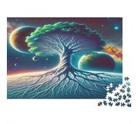 Puzzle 1000 pièces Arbre de Vie, Racines Cosmiques, Relaxant & Anti-Stress, Carton Recyclé pour Adultes & Enfants, Cadeau Réfléchi, 38x26cm