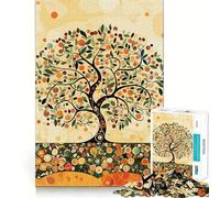 Puzzle 1000 pièces Arbre de Vie Style Gustav Bords Parfaits Jeu cognitif Jeu de Relaxation Décoration Artistique de Noël (50x75cm)