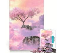 Puzzle 1000 pièces Arbre en Fleurs de Cerisier Découpe Nette Jeu de Construction Artistique Jeu de détente Jeu d'anniversaire Amusant (50x75cm)