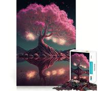 Puzzle 1000 pièces Arbre en Fleurs de Cerisier Découpe précise Jeu créatif et intellectuel pour des Moments de détente et de Calme Cadeau d'anniversaire (50x75cm)