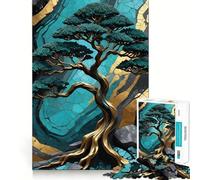 Puzzle 1000 pièces Arbre Kintsugi Art Ajustement Parfait Jeu de Détente et de Réflexion Jouet Cadeau d'anniversaire Amusant (38x26cm)