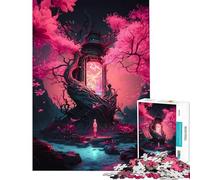 Puzzle 1000 pièces Arbre Magique Porte Activités Amusantes à la Maison Course de Vitesse Manuelle Jeux Éducatifs pour 14+ Jeu de Puzzle Offert (38x26cm)