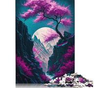 Puzzle 1000 pièces Arbre Néon Magique Puzzles Adultes Difficulté Puzzles Renforcer Les Relations Entre Les Membres de la Famille 1000 pièces (75x50cm)