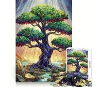 Puzzle 1000 pièces Arbre Royal Vitrail pour Adolescents Stimule la mémoire, réduit Le Stress, découpe de qualité supérieure, Cadeau précieux 50x75cm