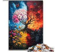 Puzzle 1000 pièces Arbre Yin Yang, pour Les Enfants de 14 Ans et Plus, Jeu éducatif, défi, Jouet, Cadeau d'anniversaire (Taille 50x75cm)