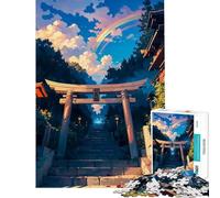 Puzzle 1000 pièces Arc-en-Ciel Torii Difficile et Stimulant activités familiales Jeux relaxants pour Les 14 Ans et Plus (38x26cm)
