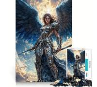 Puzzle 1000 pièces Archange Bleu,Bords Parfaits,Jeu de réflexion,Divertissement Relaxant,Cadeau de décoration d'anniversaire (38x26cm)