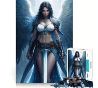 Puzzle 1000 pièces Archange Bleu,Bords Parfaits,Jeu de réflexion,Divertissement Relaxant,Cadeau de décoration d'anniversaire (38x52cm)