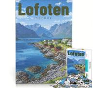 Puzzle 1000 pièces Arctic Silence Over Lofoten Peaks | Collection d'artistes à motifs assemblés beaux-arts anniversaire et cadeaux uniques 38x26cm