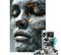 Puzzle 1000 pièces Art Abstrait du Visage Jeu addictif pour cultiver la Patience Jeu Relaxant et éducatif Cadeau de Père Noël Secret (Dimensions 50x75cm)