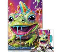 Puzzle 1000 pièces Art Animal Grenouille pour Adolescents, Cadeaux, Anti-Stress, défi Difficile, renforce l'amour Entre Couples 38x26cm