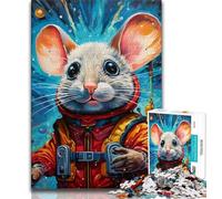 Puzzle 1000 pièces Art Animal Mouse pour Adultes et Adolescents, Jouet éducatif et décompressant, Cadeau du Père Noël Secret (38x26cm)